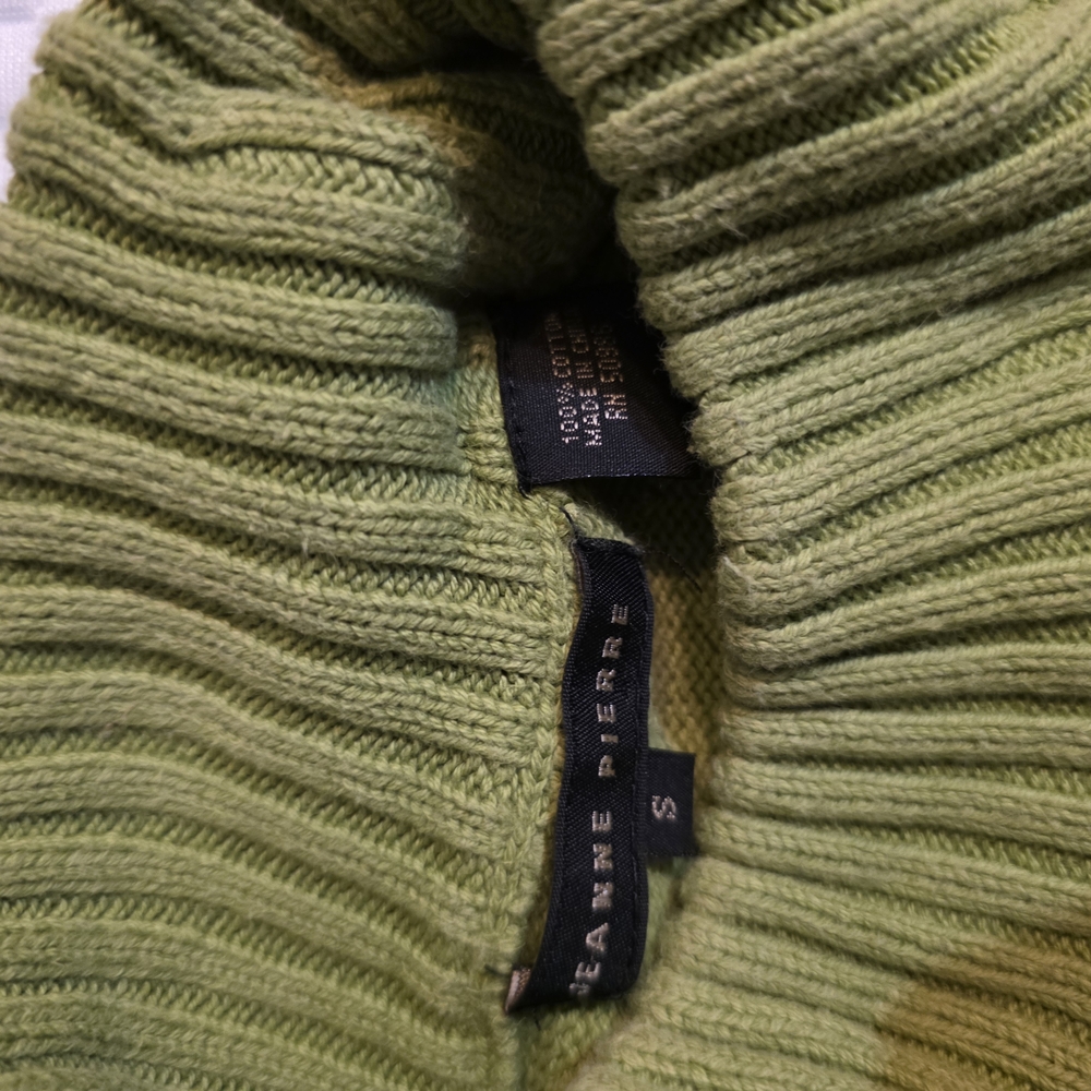 JEANNE PIERRE Lime Green Turtleneck Sweater - Picture 2 of 5